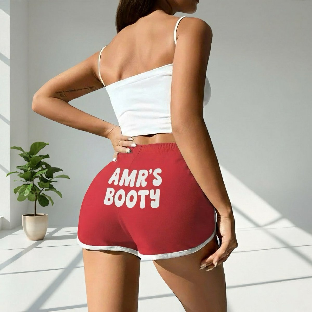 Women hot shorts - Custom Name Booty - Etba3lly