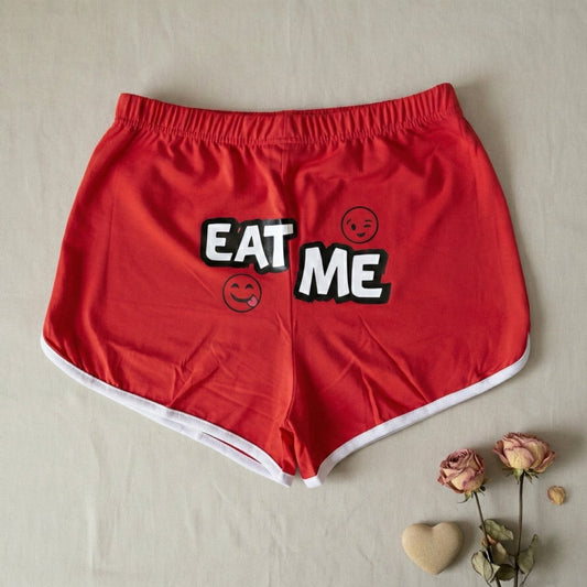 Women red hot shorts - Eat Me - Etba3lly