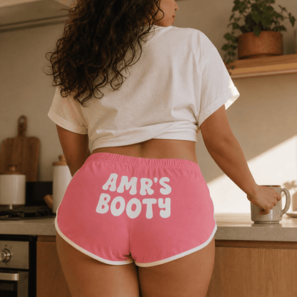 Women pink hot shorts - Custom Name Booty - Etba3lly