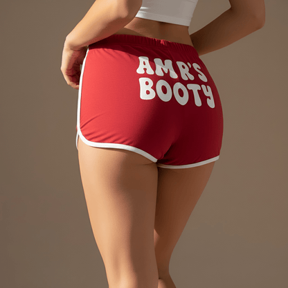 Women red hot shorts - Custom Name Booty - Etba3lly