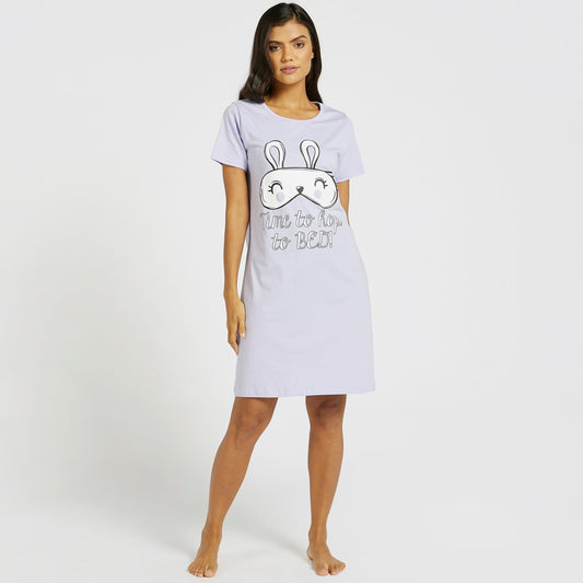 Women's Nightshirt | Time to hop to BED - Etba3lly