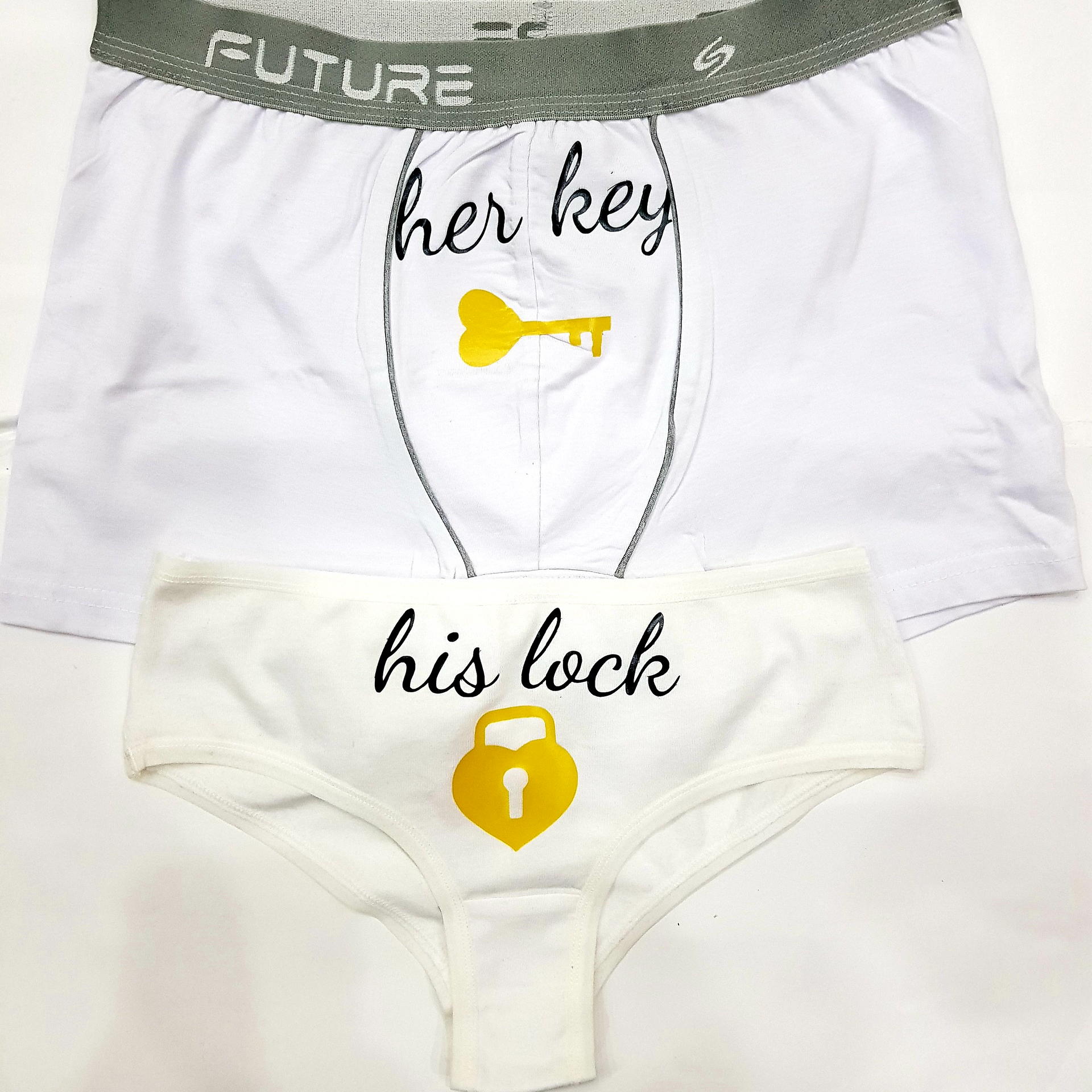 Couple underwear Her key His Lock Etba3lly